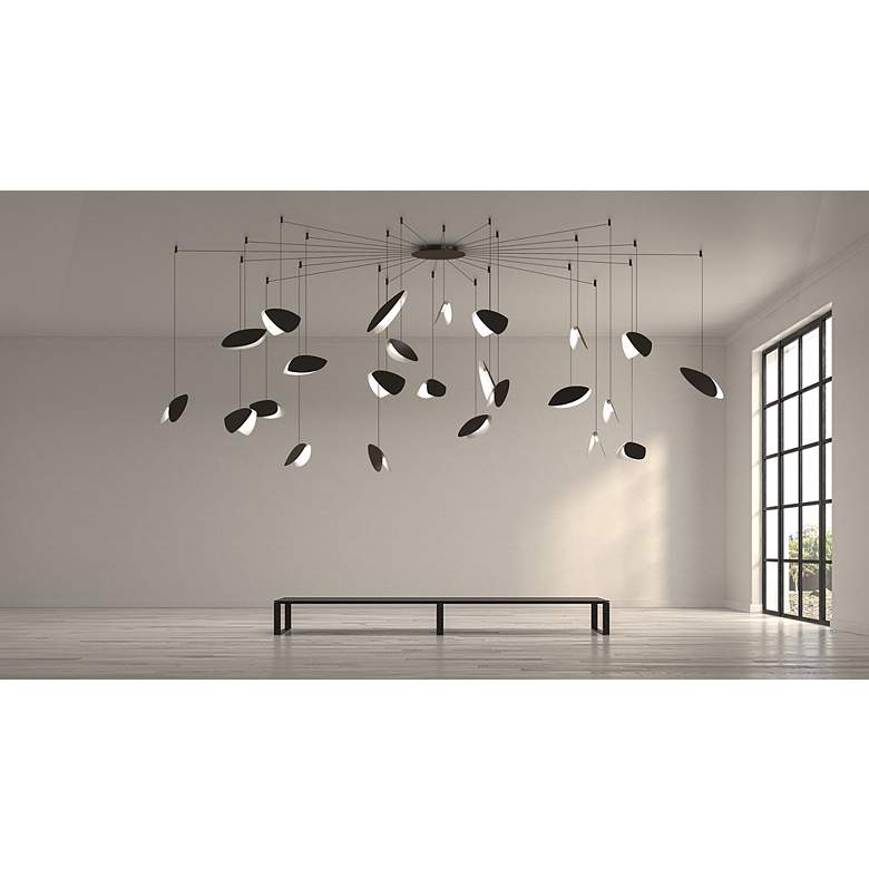 Image 2 Papillons 24-Light Swag LED Pendant - Satin Black - Satin Black more views