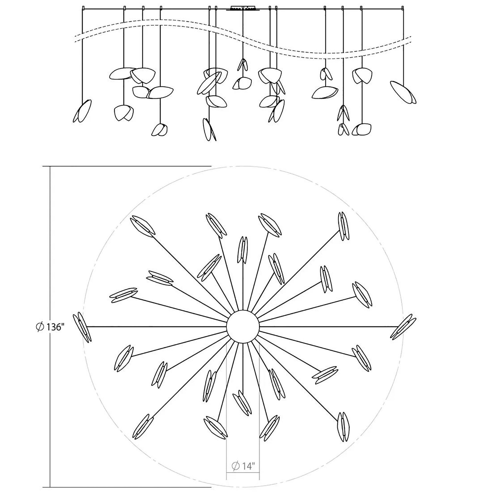Image 4 Papillons 24-Light Swag LED Pendant - Satin Black - Satin Black more views