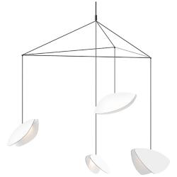 Papillons 4-Light Large LED Pendant - Satin Black - Satin White