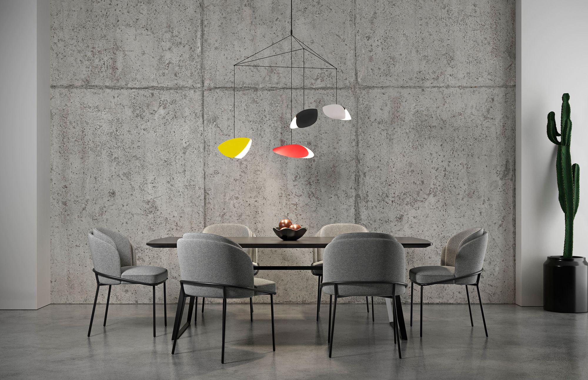 Image 2 Papillons 4-Light Large LED Pendant - Satin Black more views