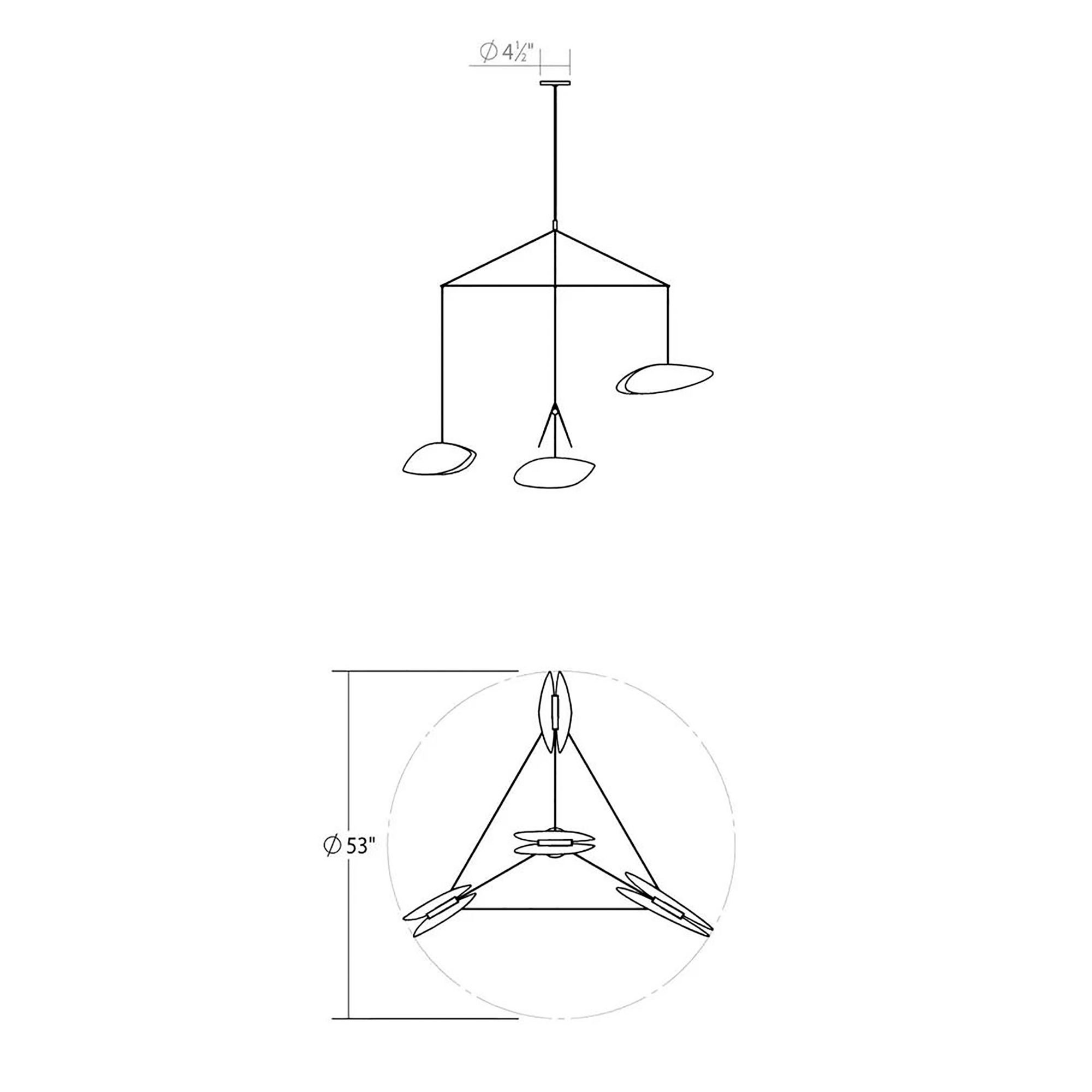 Image 3 Papillons 4-Light Large LED Pendant - Satin Black more views