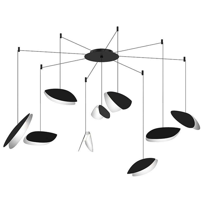 Image 1 Papillons 9-Light Swag LED Pendant - Satin Black - Satin Black