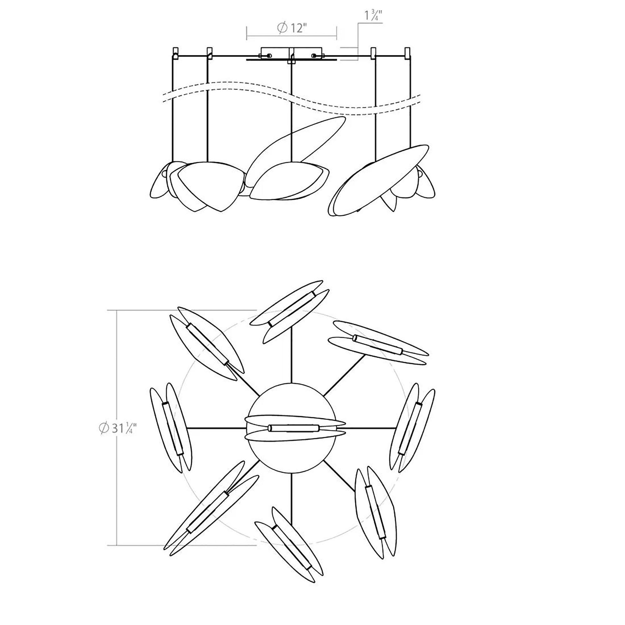 Image 2 Papillons 9-Light Swag LED Pendant - Satin Black - Satin Black more views