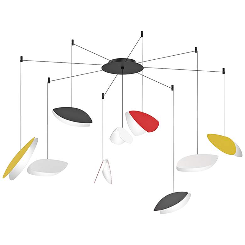 Image 1 Papillons™ 24"W Multi-Color 9-Light LED Pendant Light