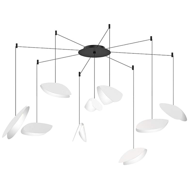 Image 1 Papillons&trade; 24 inchW Satin White 9-Light LED Pendant Light