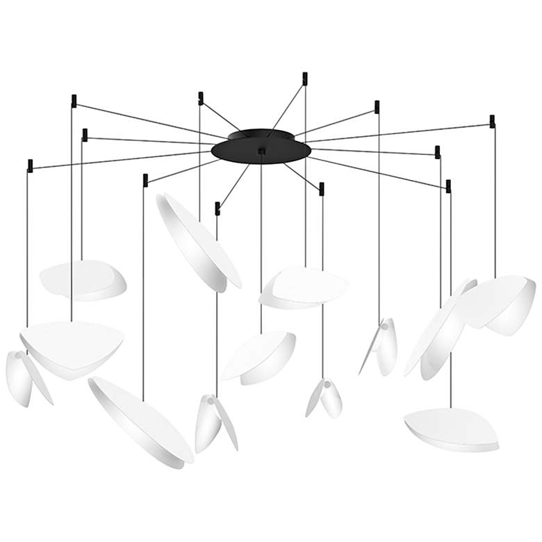 Image 1 Papillons&trade; 30 inchW Satin White 13-Light LED Pendant Light