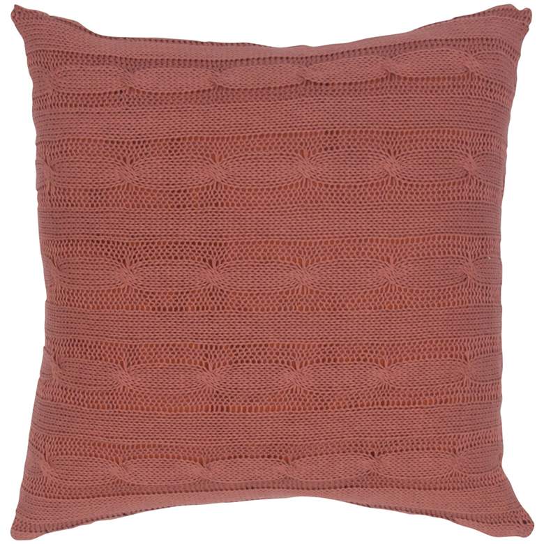 Image 1 Paprika Orange Sweater Knit 18 inch Square Throw Pillow