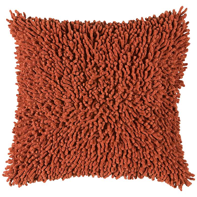 Image 1 Paprika Spice 18 inch Square Shag Throw Pillow