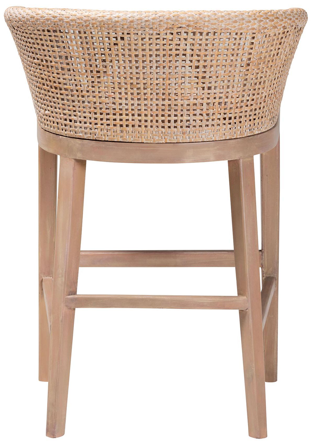 Image 6 Papua 24 1/2" Antique White-Washed Rattan Counter Stool more views