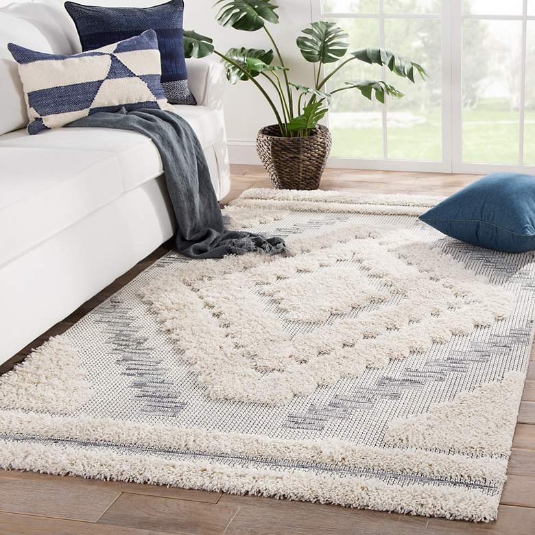 Image 1 Parades Sani PAD01 5'3"x7'6" Gray Cream Geometric Area Ru