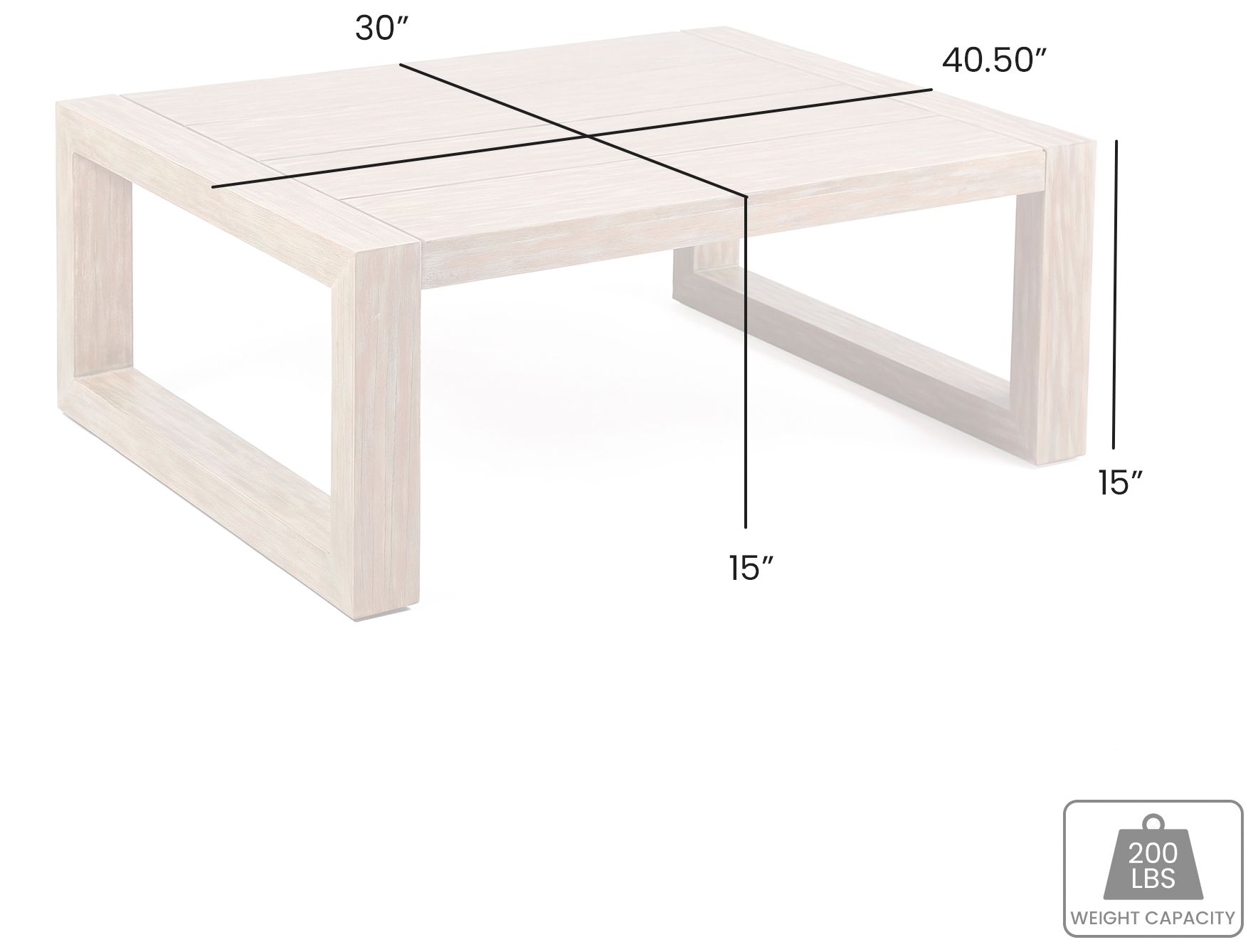 Paradise Outdoor Light Eucalyptus Wood Coffee Table