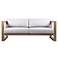 Paradise Outdoor Light Eucalyptus Wood Sofa with Grey Cushions