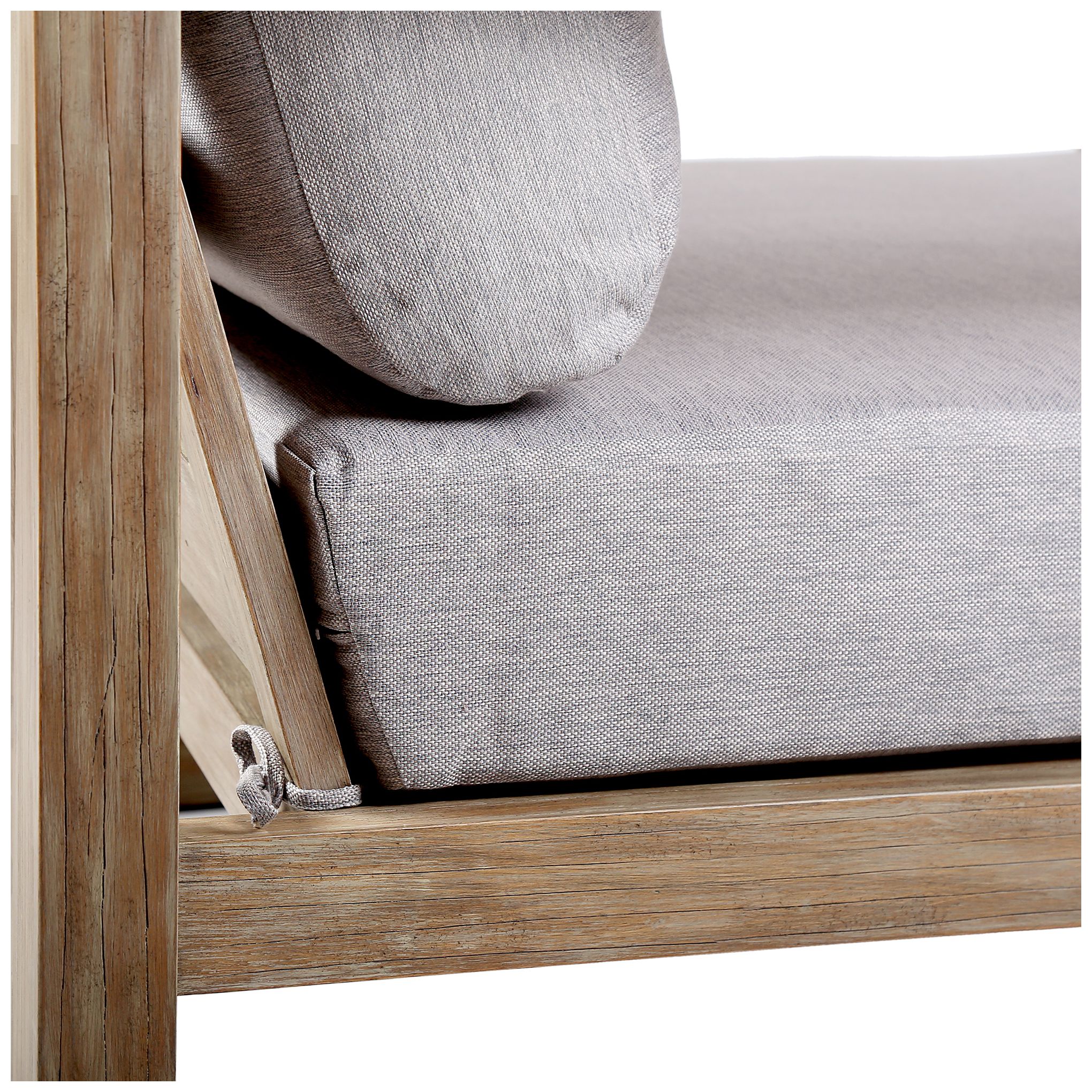 Image 5 Paradise Outdoor Lounge Chair with Grey Cushions in Light Eucalyptus Wood more views