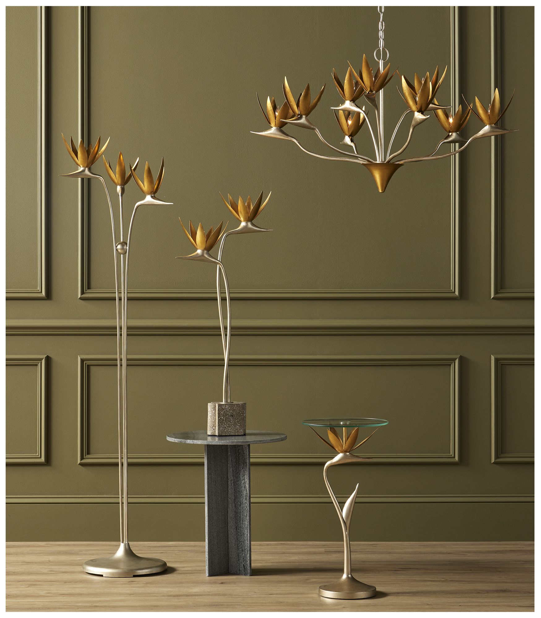 Paradiso 39 1/2" Wide Silver and Gold 9-Light Chandelier