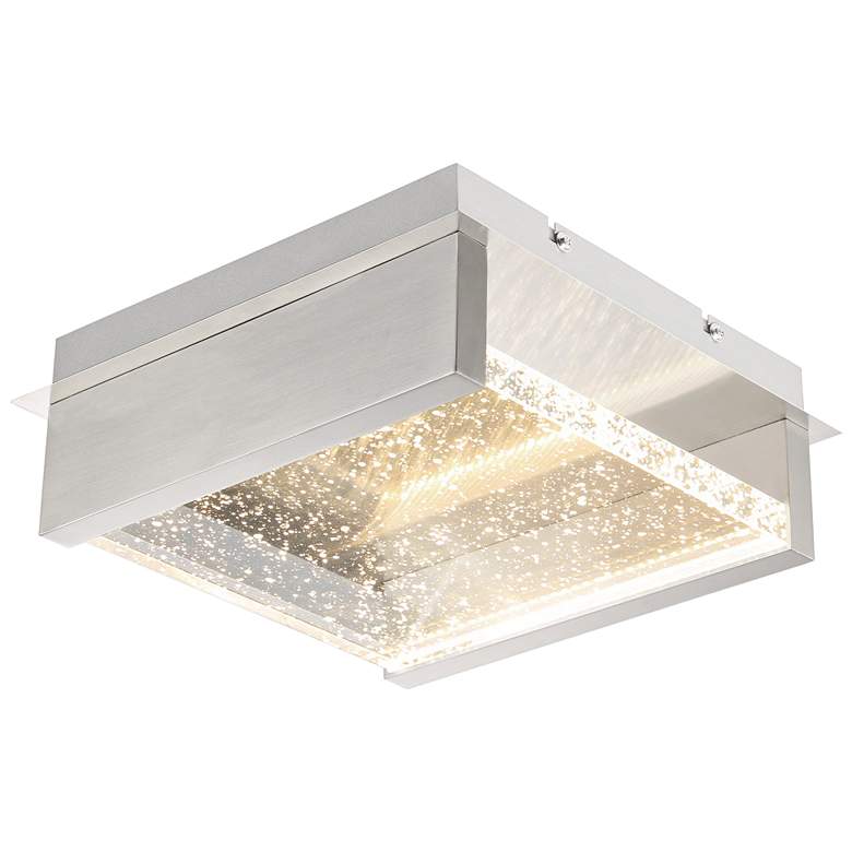 Image 1 Paradiso 9 3/4 inch Wide Satin Nickel Modern LED Outdoor Ceiling Light
