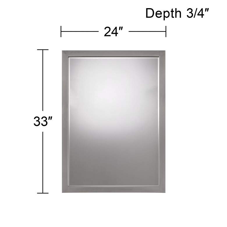 Image 5 Paradox Brushed Nickel 24 inch x 33 inch Wall Mirror more views