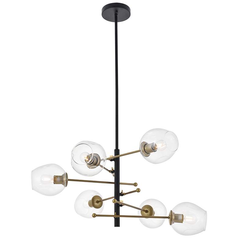 Image 1 Paragon 6 Lt Matte Black And Brass Pendant