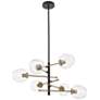 1_Paragon 6 Lt Matte Black And Brass Pendant
