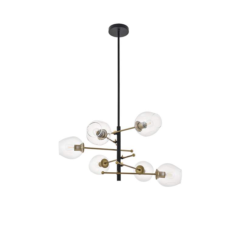 Image 3 Paragon 6 Lt Matte Black And Brass Pendant more views