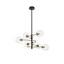 3_Paragon 6 Lt Matte Black And Brass Pendant more views
