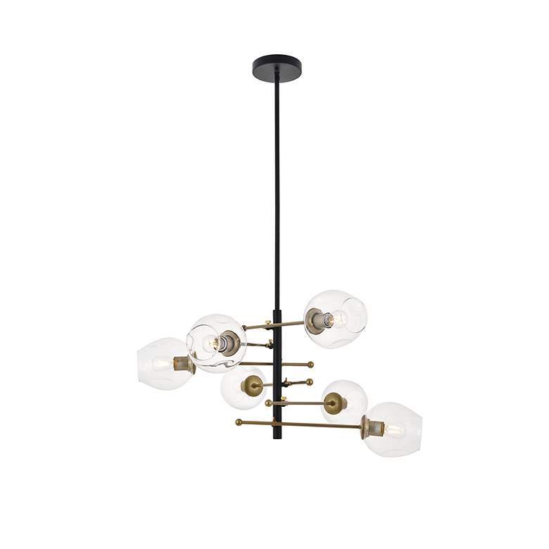Image 4 Paragon 6 Lt Matte Black And Brass Pendant more views
