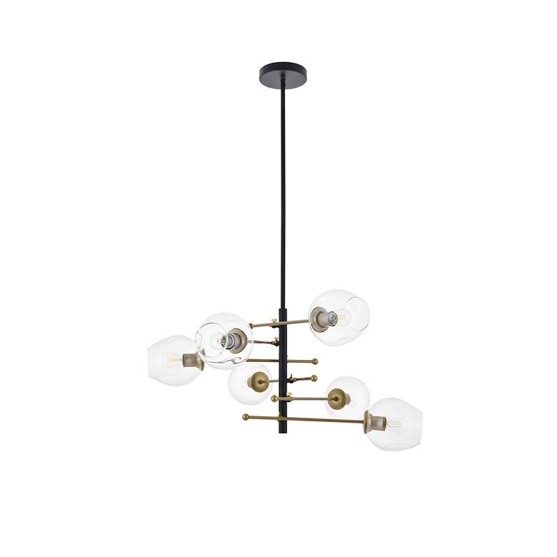 Image 5 Paragon 6 Lt Matte Black And Brass Pendant more views