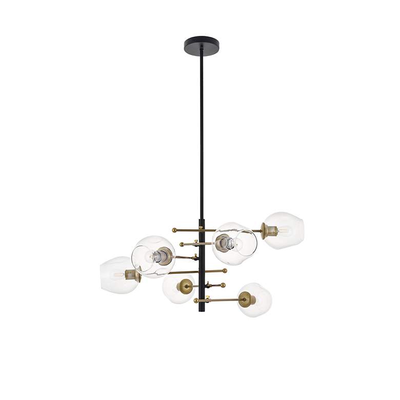 Image 7 Paragon 6 Lt Matte Black And Brass Pendant more views