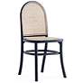 Paragon Black Wood Natural Cane Dining Chairs Set of 4 in scene