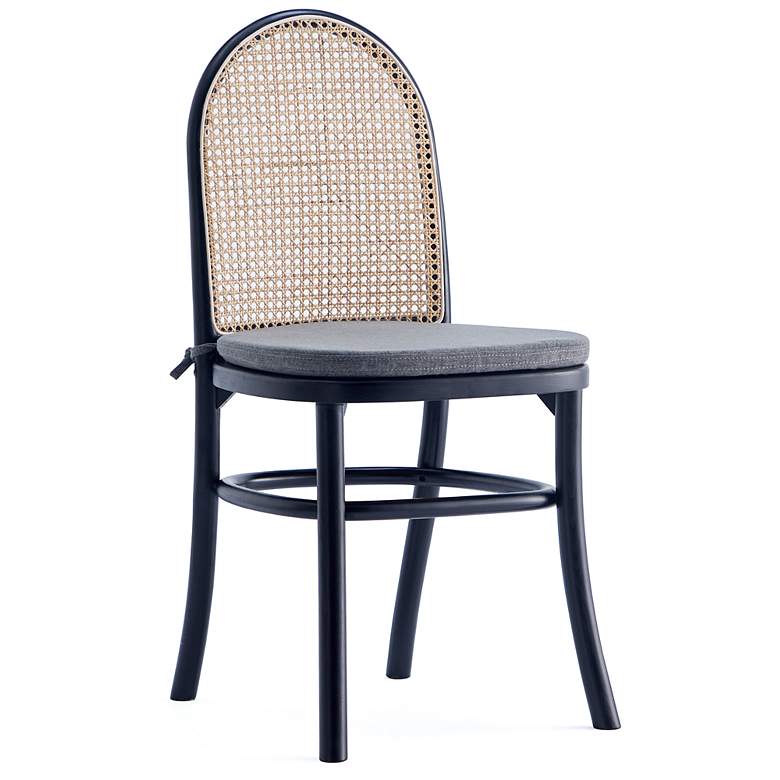 Image 7 Paragon Matte Black Wood and Cane Dining Chairs Set of 2 more views