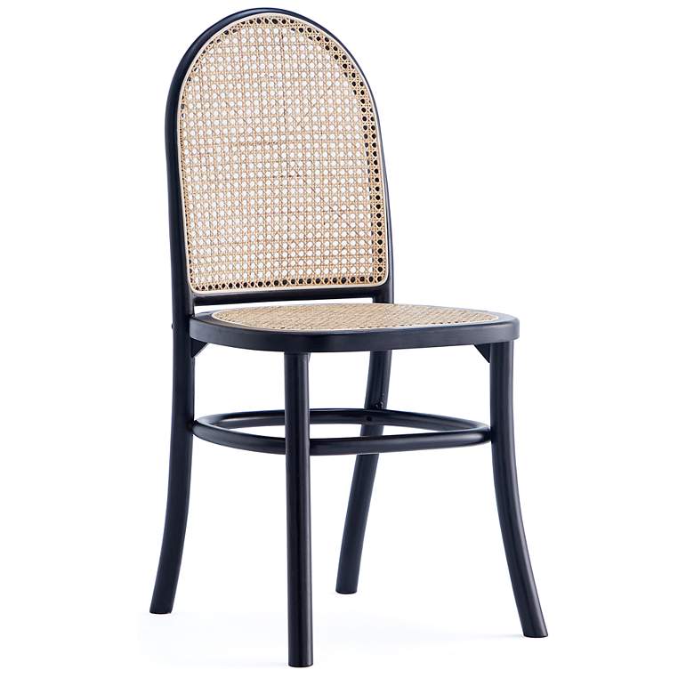 Image 7 Paragon Matte Black Wood Natural Cane Dining Chairs Set of 2 more views