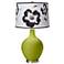 Parakeet Black and White Flower Shade Ovo Table Lamp