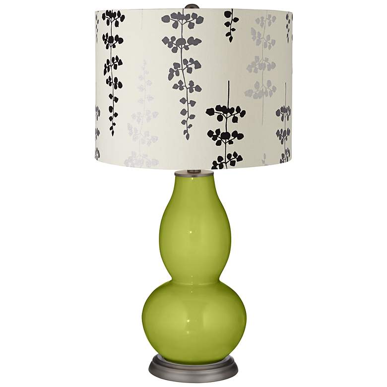 Image 1 Parakeet Branches Drum Shade Double Gourd Table Lamp