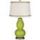 Parakeet Double Gourd Table Lamp with Rhinestone Lace Trim