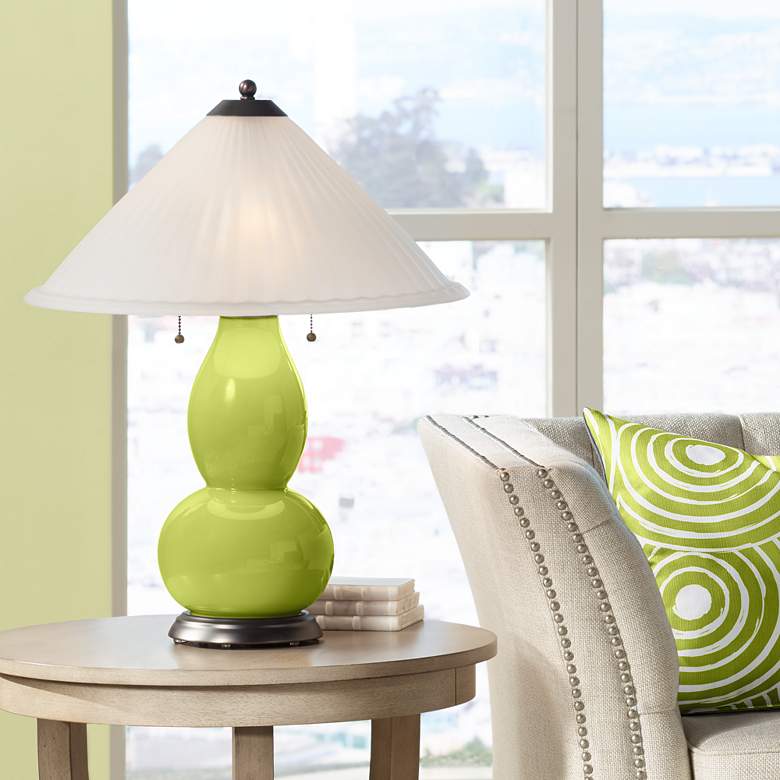 Image 1 Parakeet Fulton Table Lamp with Fluted Glass Shade