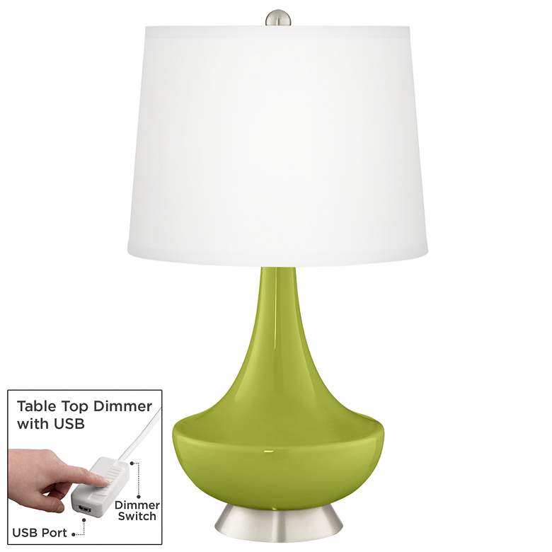 Image 1 Parakeet Gillan Glass Table Lamp with Dimmer