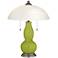 Parakeet Gourd-Shaped Table Lamp with Alabaster Shade