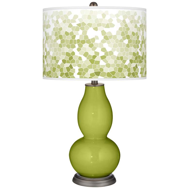 Image 1 Parakeet Mosaic Giclee Double Gourd Table Lamp