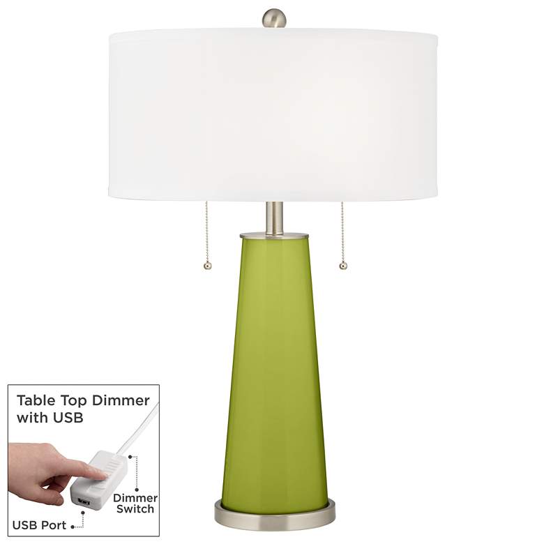 Image 1 Parakeet Peggy Glass Table Lamp With Dimmer