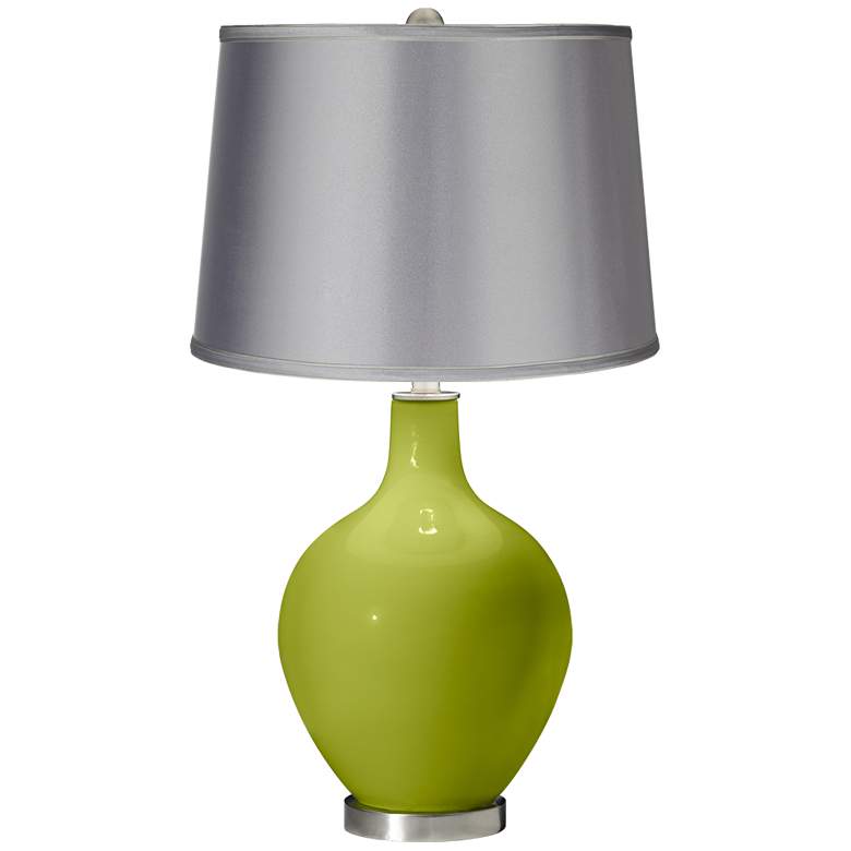 Image 1 Parakeet - Satin Light Gray Shade Ovo Table Lamp