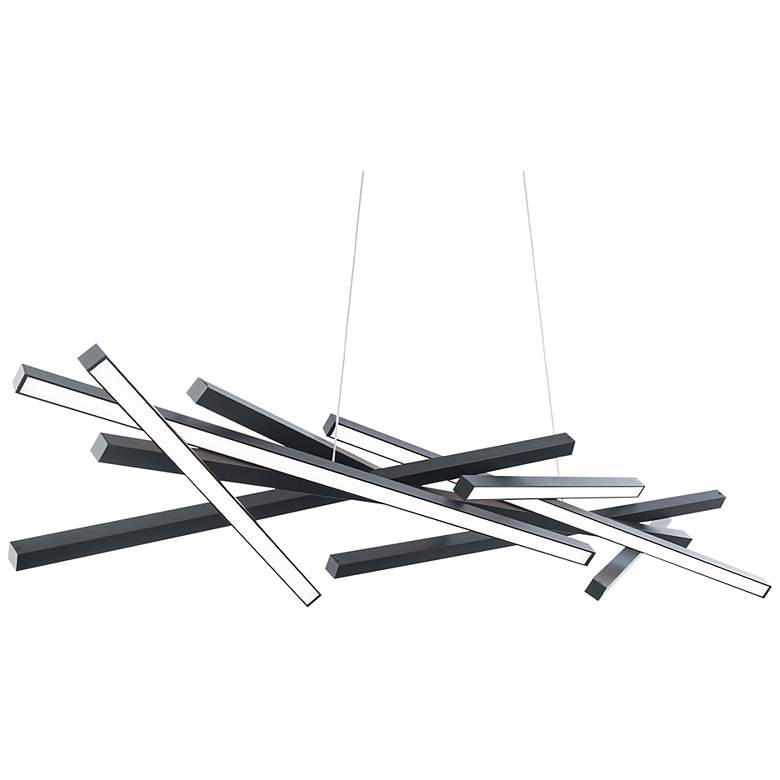 Image 3 Parallax 10.88 inchH x 55 inchW 8-Light Linear Pendant in Black