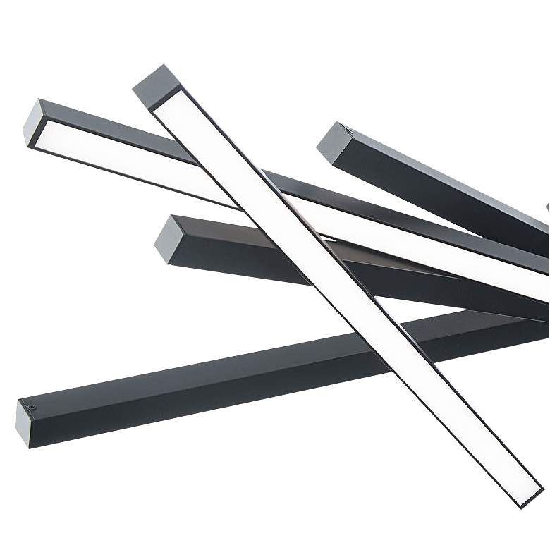Image 4 Parallax 10.88 inchH x 55 inchW 8-Light Linear Pendant in Black more views