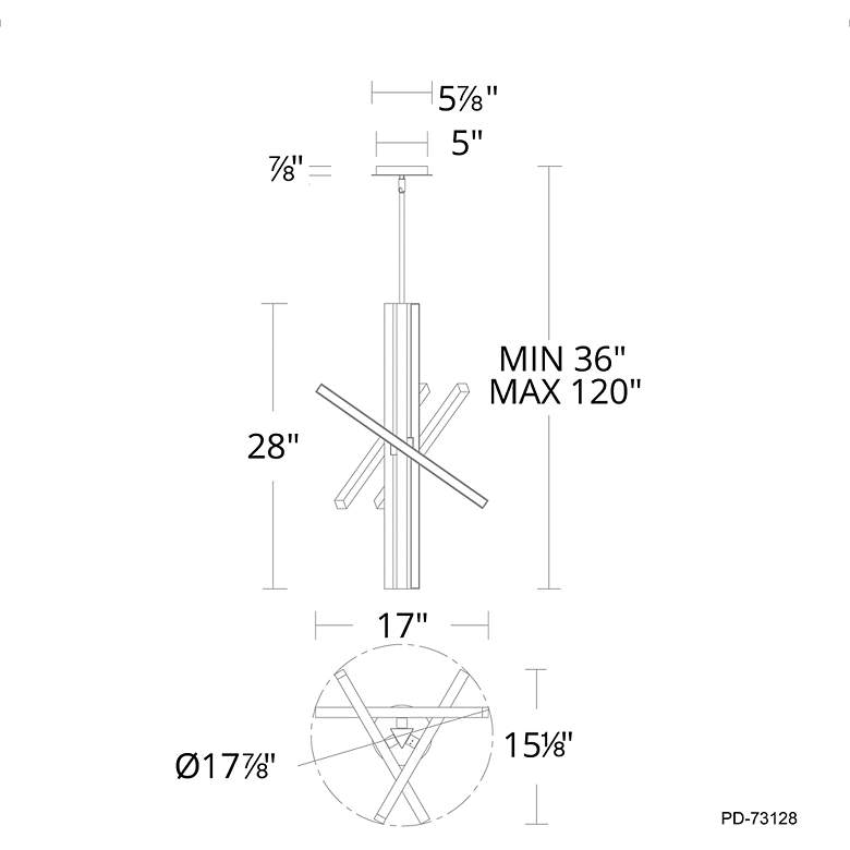 Image 4 Parallax 28"H x 18"W 6-Light Pendant in Black more views