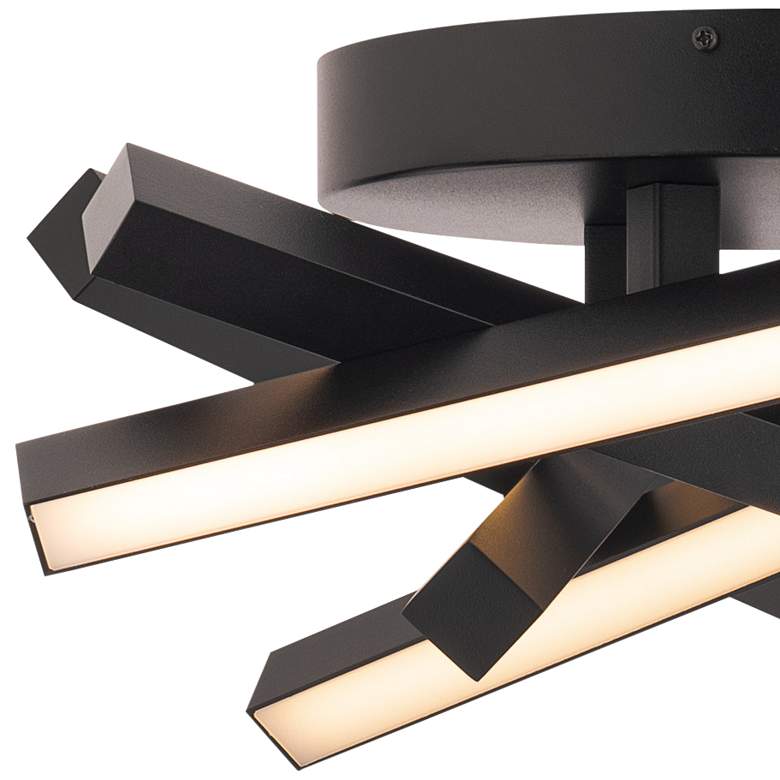 Image 3 Parallax 6.88"H x 16.13"W 1-Light Flush Mount in Black more views