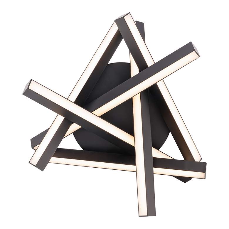 Image 3 Parallax 6.88"H x 16.13"W 1-Light Flush Mount in Black more views