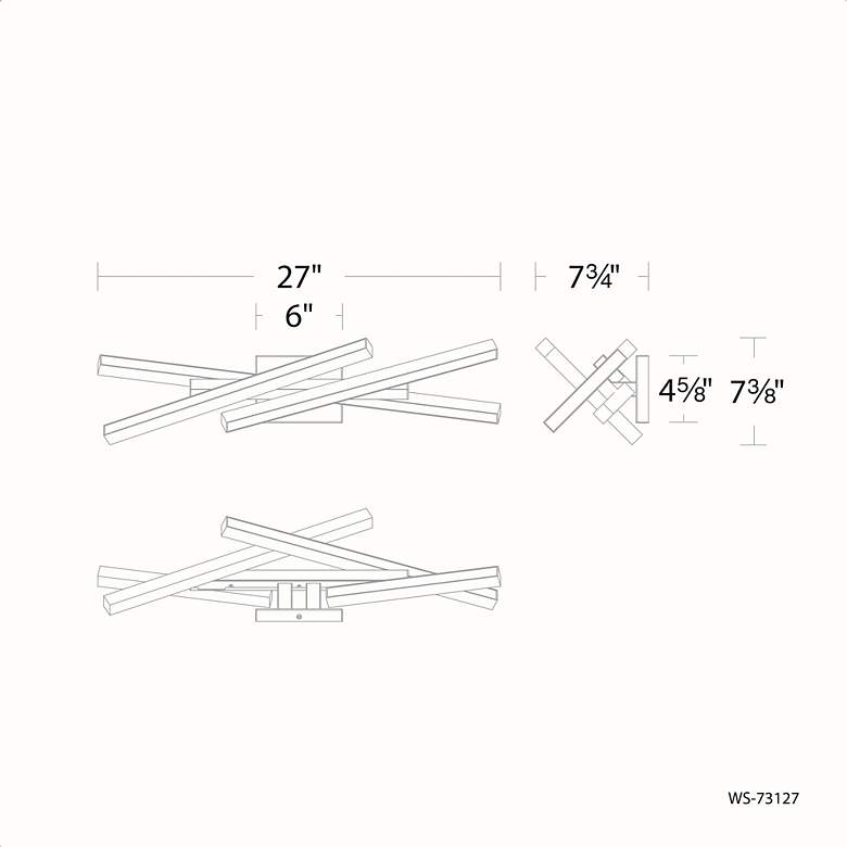Image 3 Parallax 7.38"H x 27"W 27-Light Linear Bath Bar with 3500K LED in more views