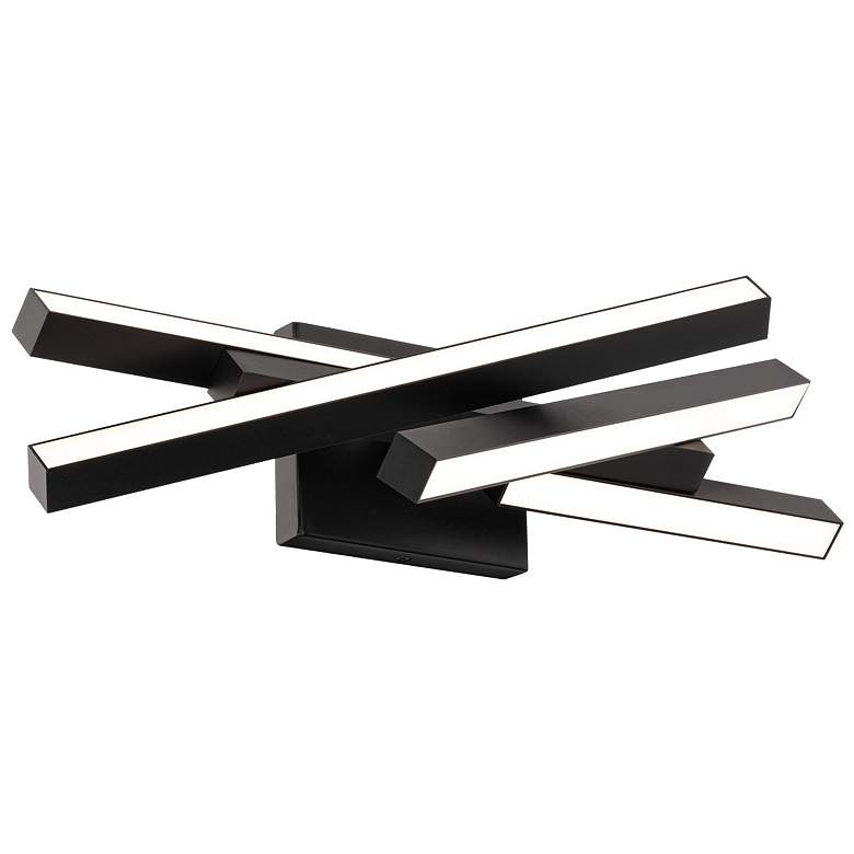 Image 1 Parallax 7 inchH x 20 inchW 20-Light Linear Bath Bar in Black