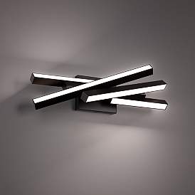 Image3 of Parallax 7"H x 20"W 20-Light Linear Bath Bar with 3500K LED in Bl more views