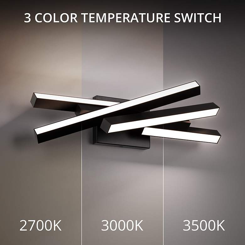 Image 4 Parallax 7"H x 20"W 20-Light Linear Bath Bar with 3500K LED in Bl more views