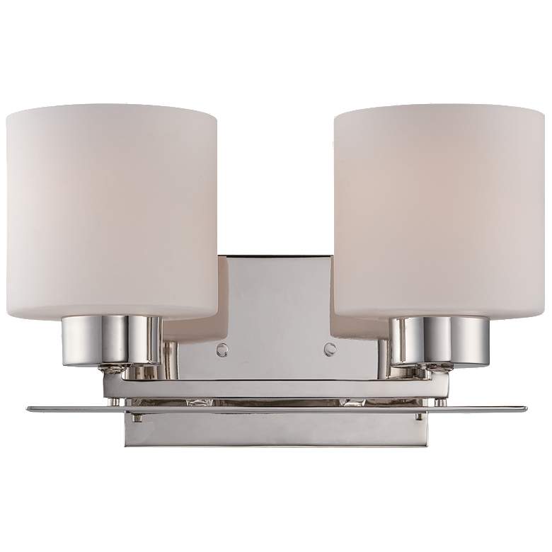 Image 1 Parallel; 2 Light; Vanity Fixture with Etched Opal Glass