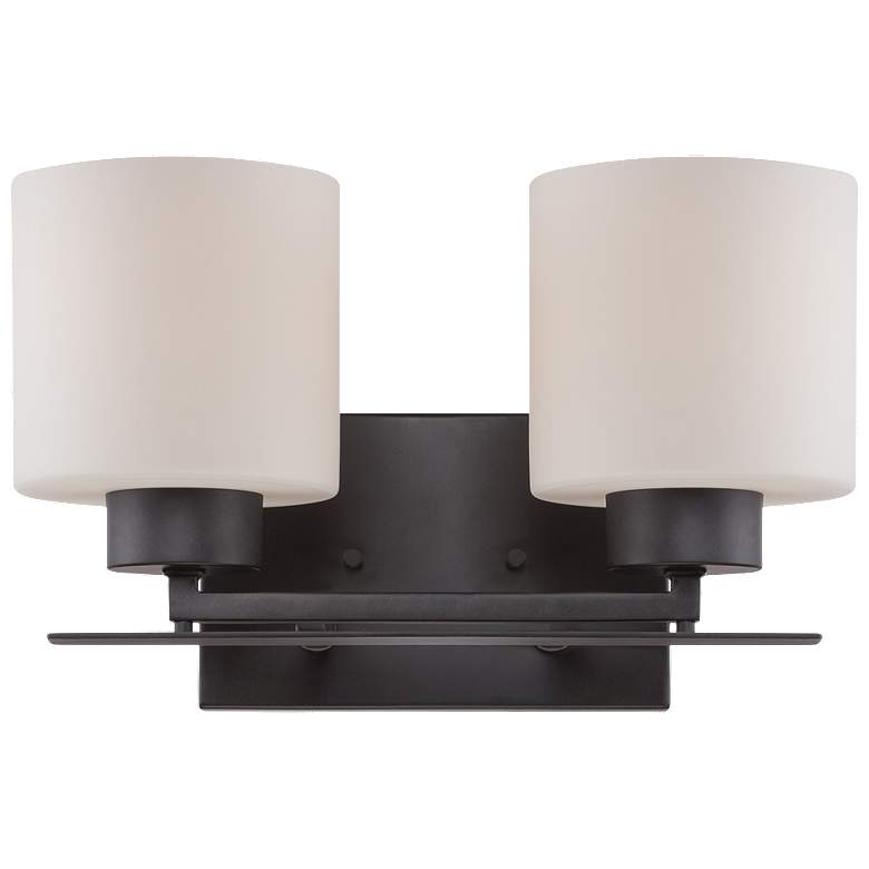 Image 1 Parallel; 2 Light; Vanity Fixture with Etched Opal Glass